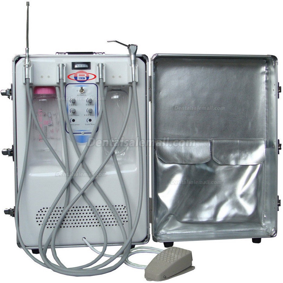 BD-406A Portable Dental Turbine Unit(Air Compressor+Suction System+Triplex Syringe)